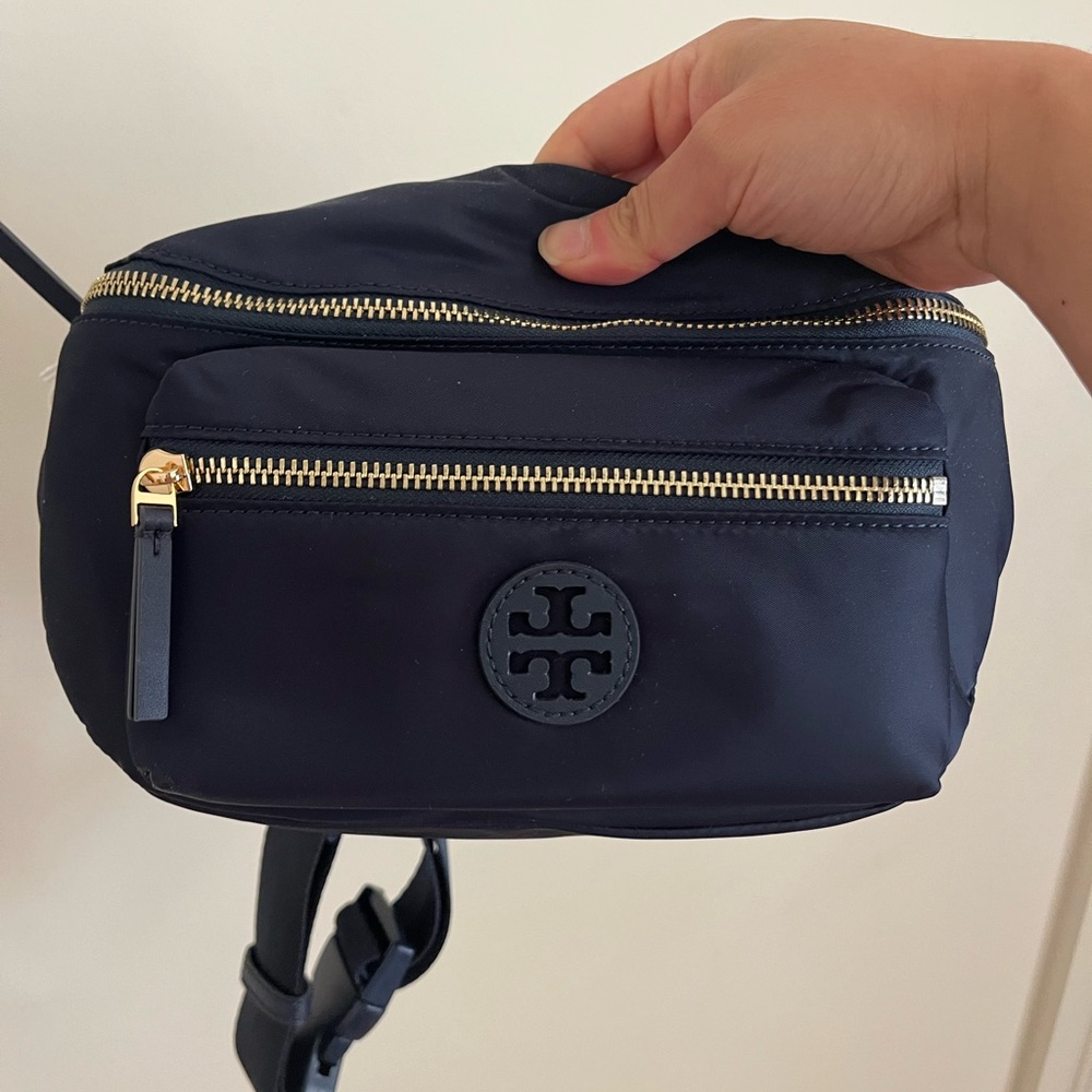 Tory Burch Navy Nylon Belt Bag
